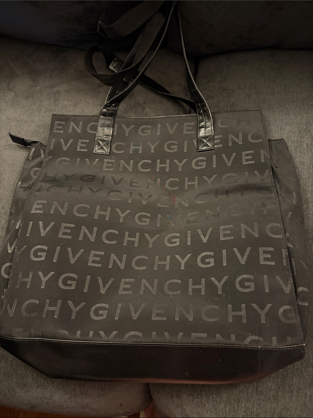 Givenchy Black Repeating Logo Tote Bag